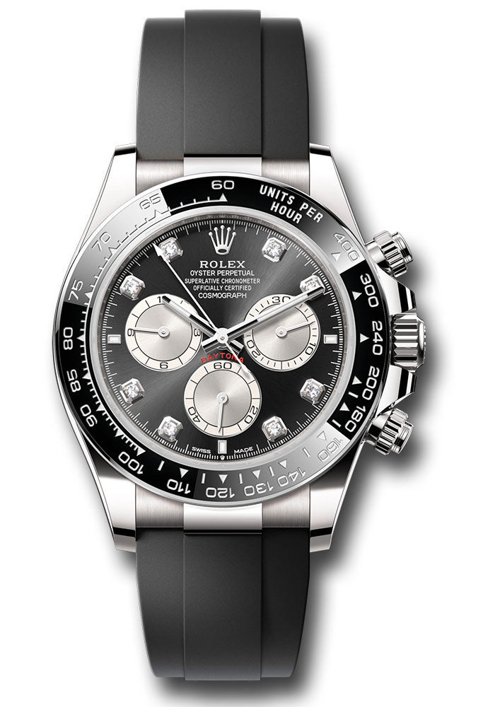 Rolex White Gold  Daytona   - Black And Steel Diamond Dial - 126519ln bkstdof