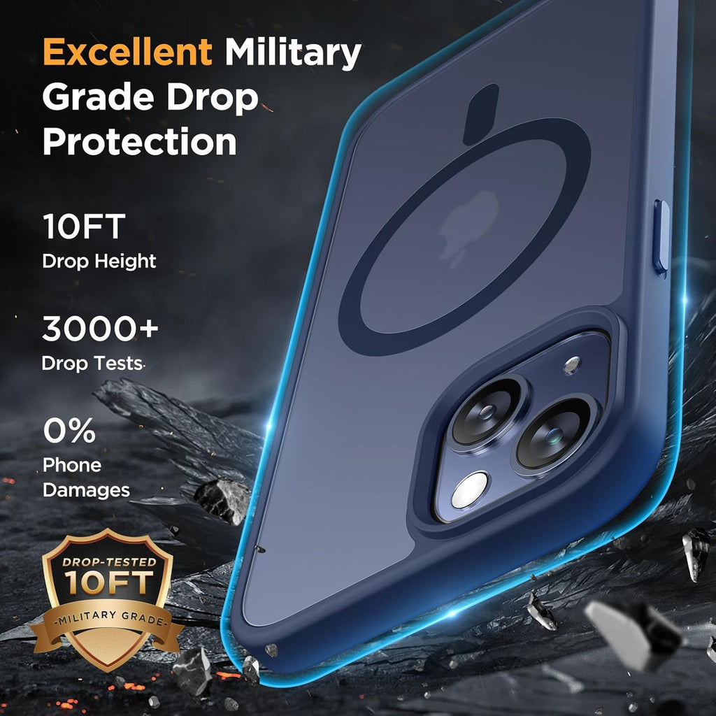 Entronix Bundle Compatible with iPhone 14 Plus - [Magnetic] Translucent Matte Case & 2 Clear Screen Protectors
