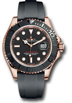 Rolex Everose Gold Yacht-Master 40 Watch - Black Dial - Oysterflex Strap
