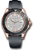 Rolex Everose Gold Yacht-Master 40 Watch - Diamond Paved Dial - Oysterflex Strap