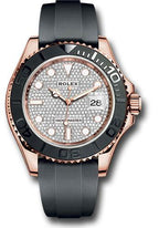 Rolex Everose Gold Yacht-Master 40 Watch - Diamond Paved Dial - Oysterflex Strap