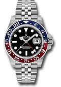 Rolex Steel GMT-Master II 40  - Blue And Red Pepsi Bezel - Black Dial - Jubilee Bracelet - 126710BLRO j