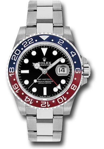 Rolex Steel GMT-Master II 40  - Blue And Red Pepsi Bezel - Black Dial - Oyster Bracelet - 126710BLRO o