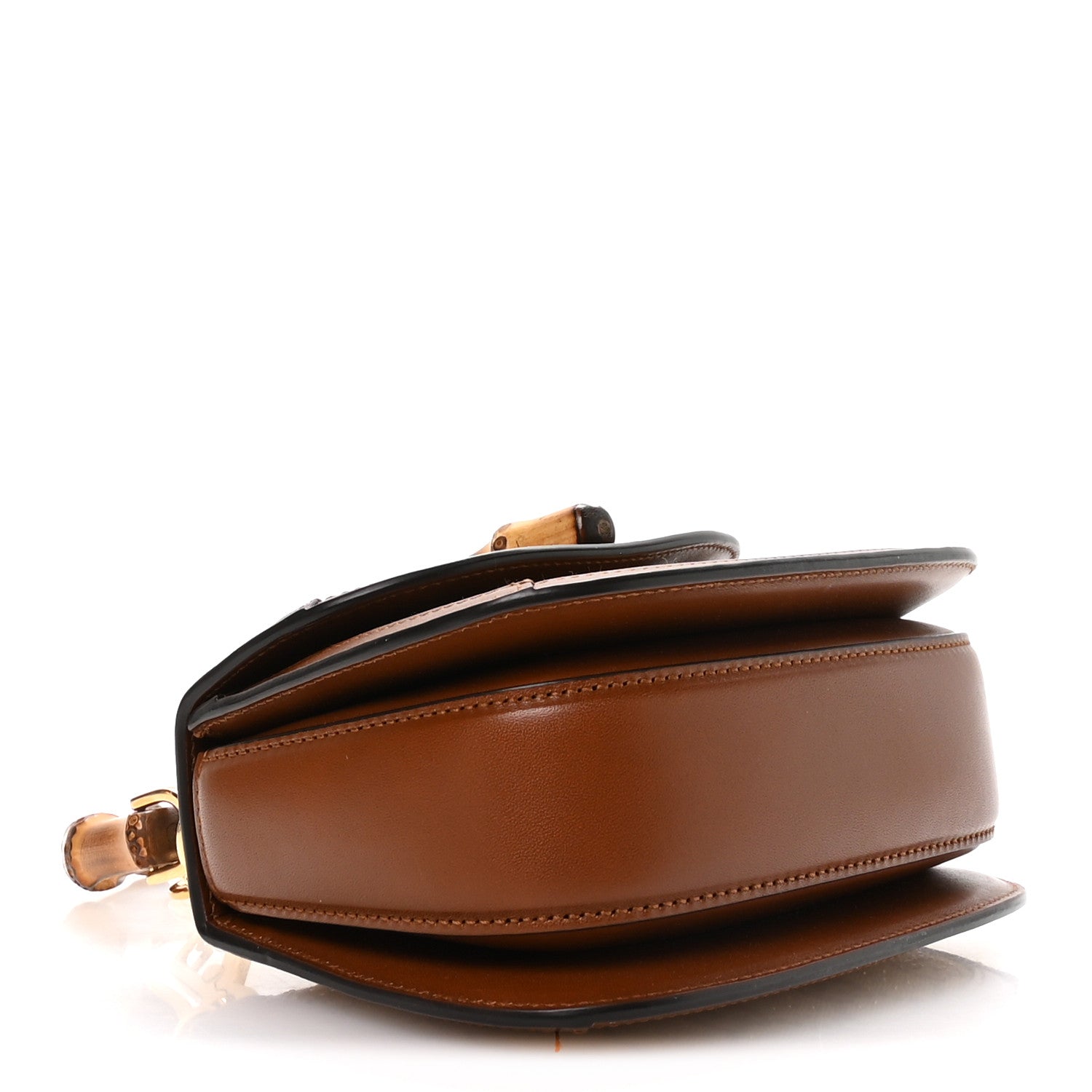 New Canvas Charisma Calfskin Crystal GG Monogram Small Bamboo 1947 Top Handle Bag Camel Ebony
