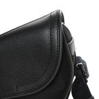 Nylon Grained Calfskin Saddle Bag Black Multicolor