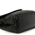Grain de Poudre Calfskin Y Quilted Monogram Medium Loulou Chain Satchel Black