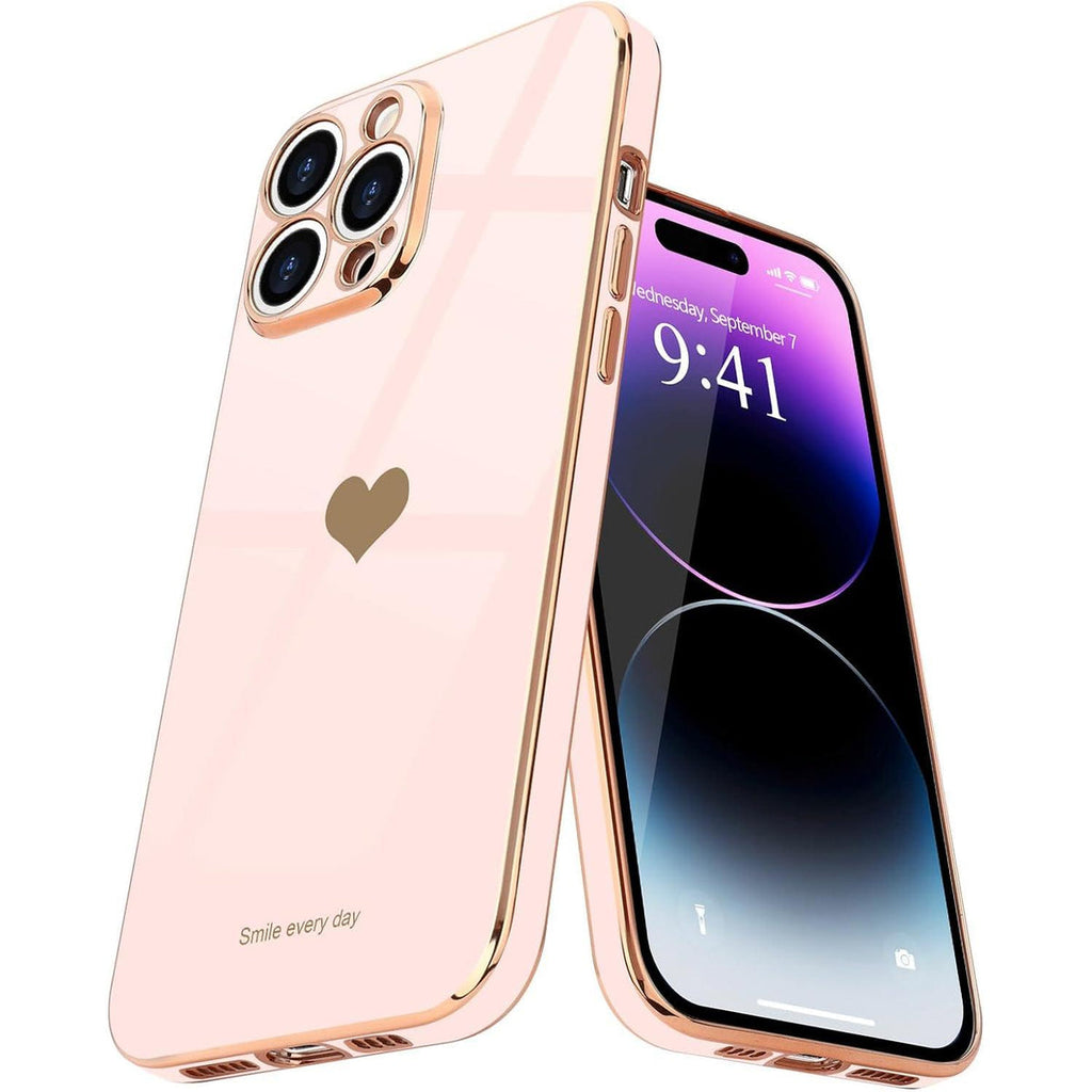 Entronix Case Compatible with iPhone 15 Pro - [Flexible] Luxury Glossy Heart