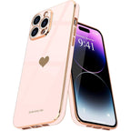Entronix Case Compatible with iPhone 15 Pro - [Flexible] Luxury Glossy Heart