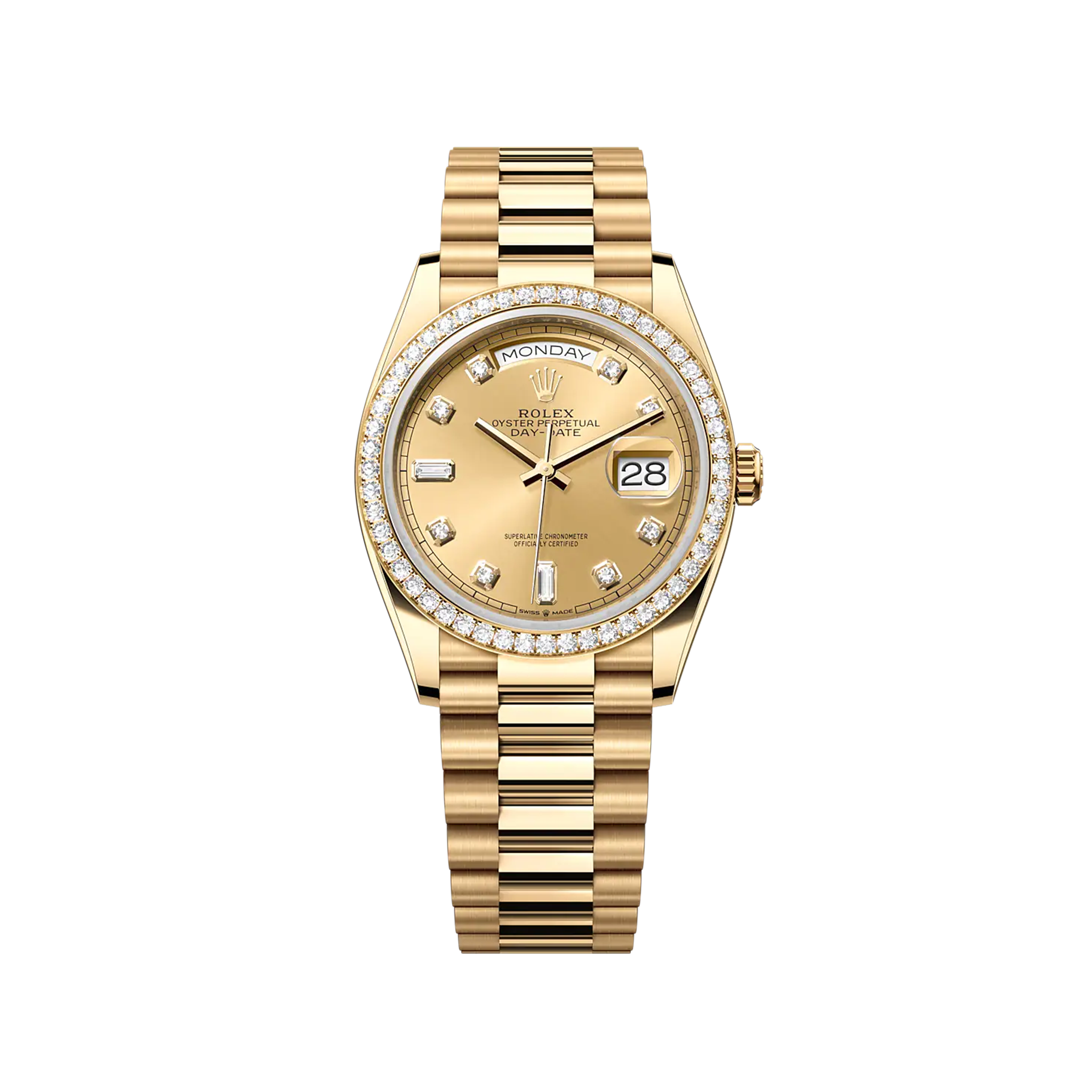 Rolex Day-Date 128348RBR Champagne Diamond