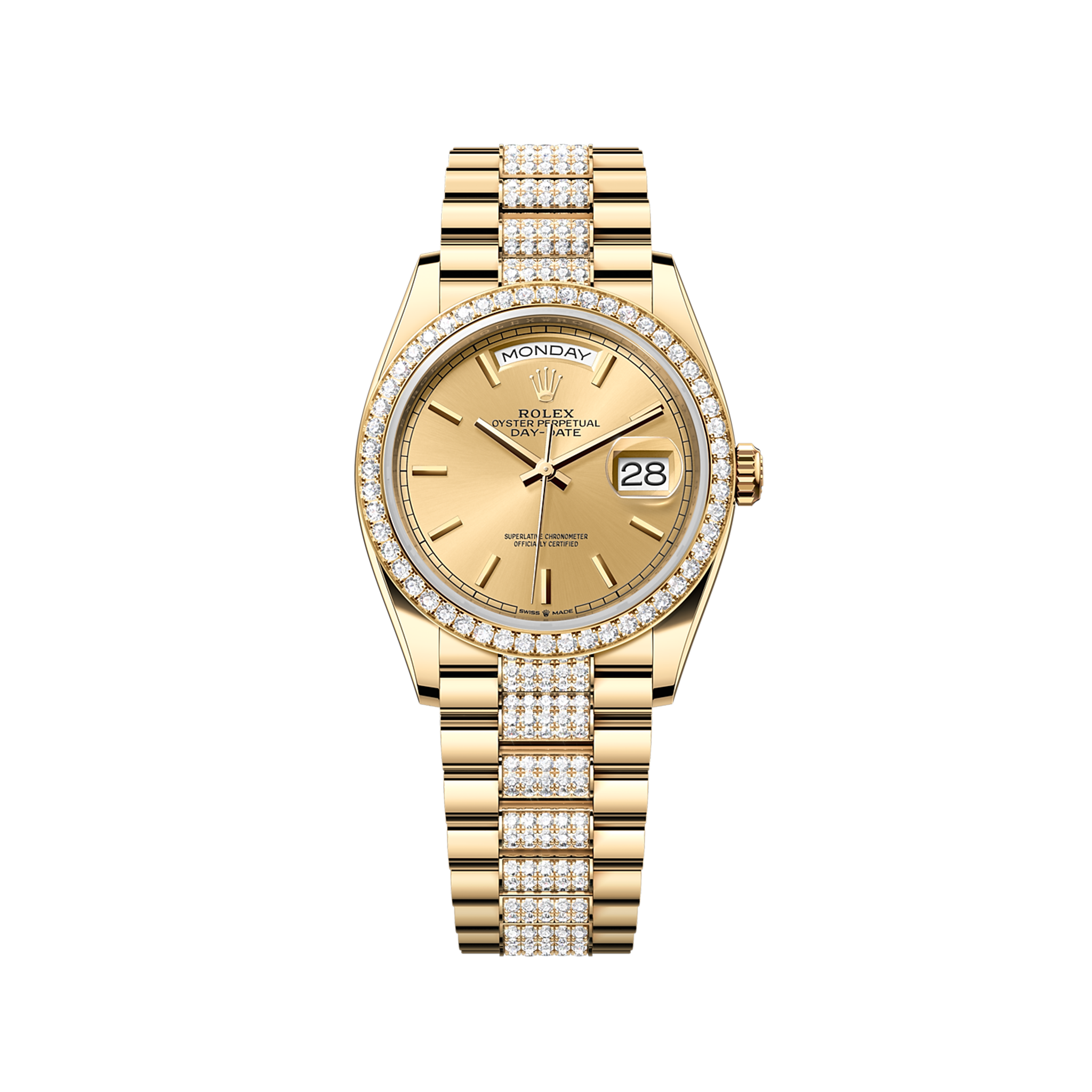 Rolex Day-Date 128348RBR Champagne Stick
