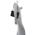 Dollar Calfskin Interlocking G Shoulder Bag Black