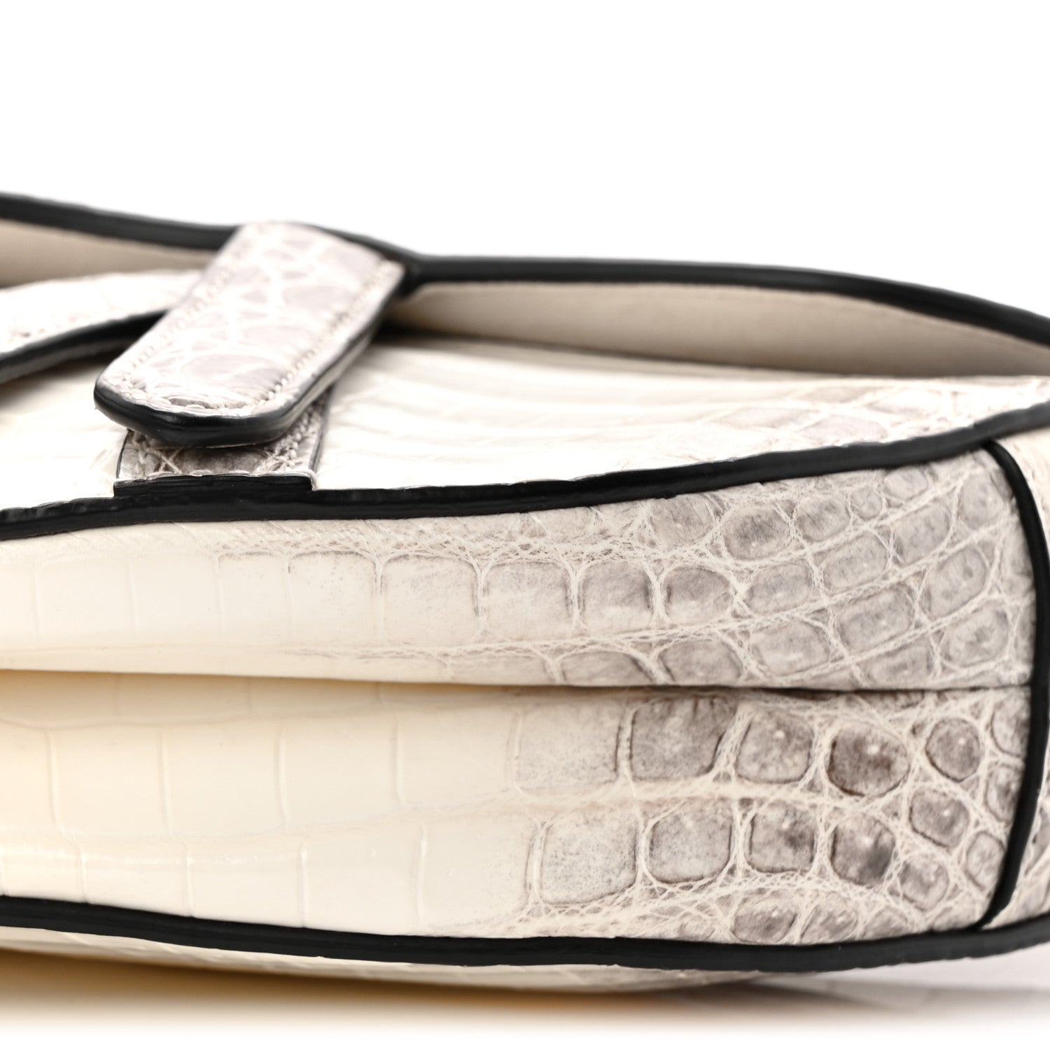 Niloticus Crocodile Himalaya Mini Saddle Bag Latte