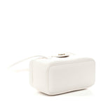 Shiny Caviar Preppy Coco Long Vanity With Strap White