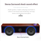 Portable Wooden Wired  Desktop Speaker Subwoofer Sound Bar Sound Bar Hifi Stereo Card Multimedia Audio Music Center