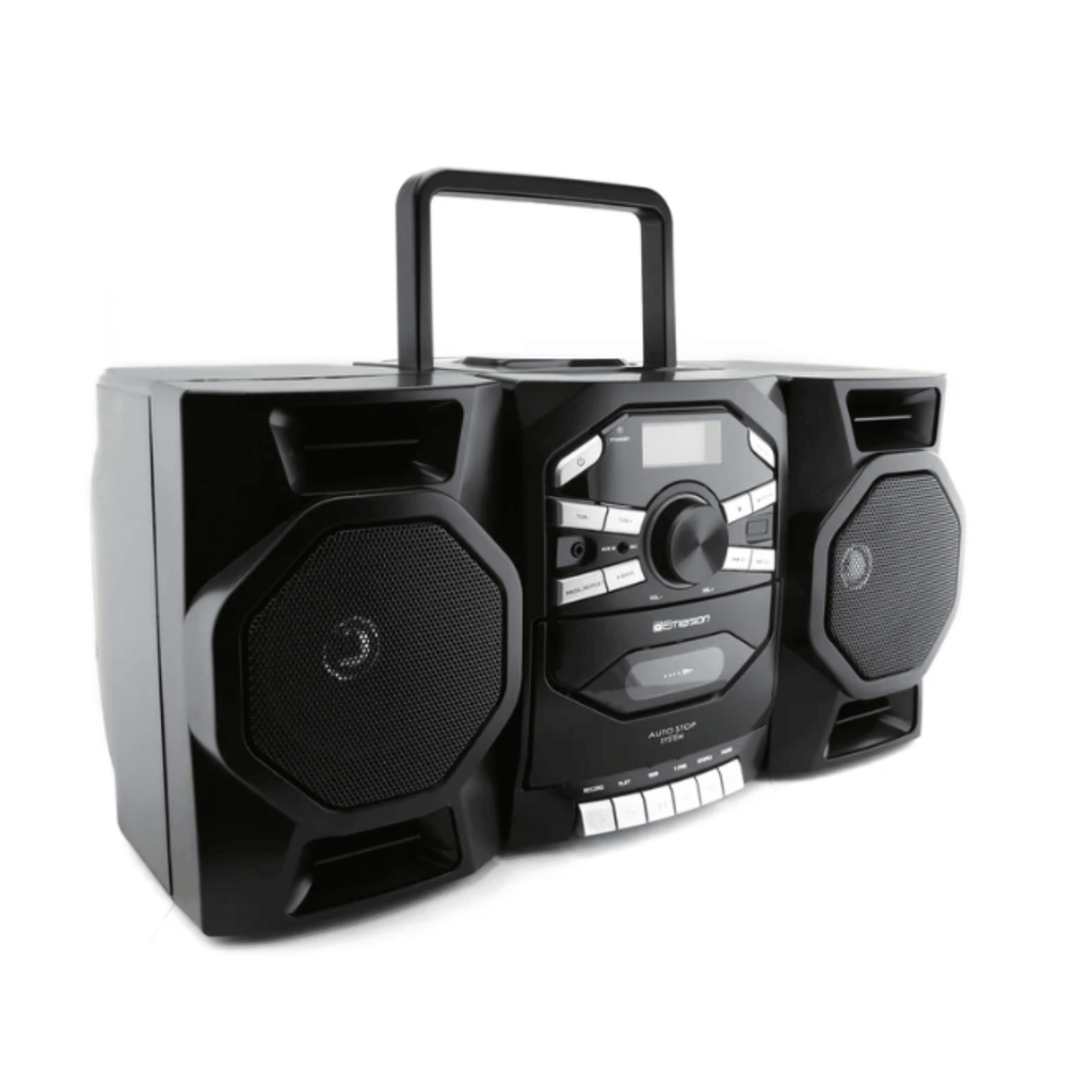 Portable CD & Cassette Stereo Boombox with AMFM Radio