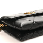 Lambskin Quilted Chanel 19 Flap Clutch Black
