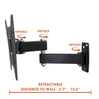 Full Motion, Tilt and Swivel Single Stud Wall Mount for 17- 42 Inch  LCD, LED, and Plasma Screens