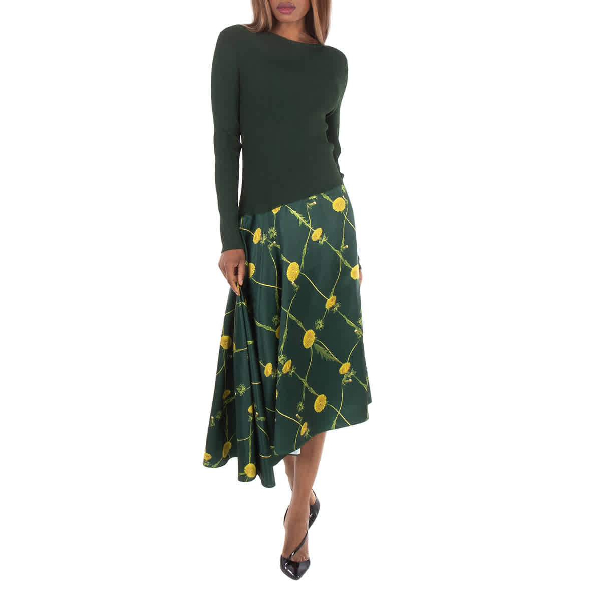Burberry Kleid mit asymmetrischem Rock und Löwenzahn-Muster