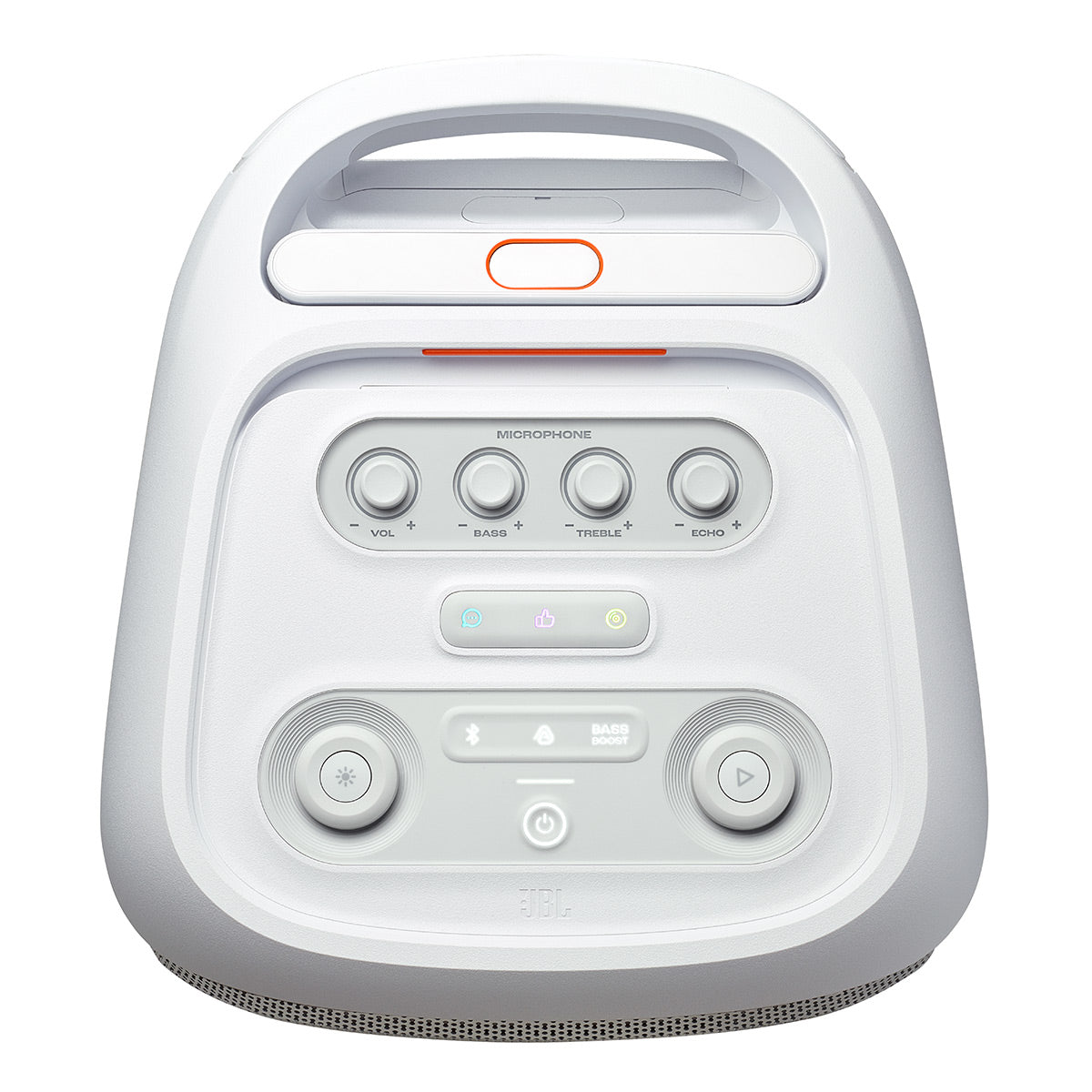 JBL PartyBox Stage 320 Portable Party Speaker with Wireless Two Microphone System (White)