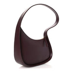 Grained Calfskin Half Moon Shoulder Bag Raisin