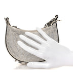 Crystal Vitello Laminato Suede FF Nano Fendigraphy Hobo Charm Grey
