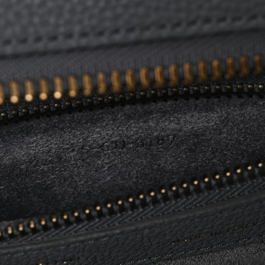 Baby Drummed Calfskin Micro Luggage Kohl