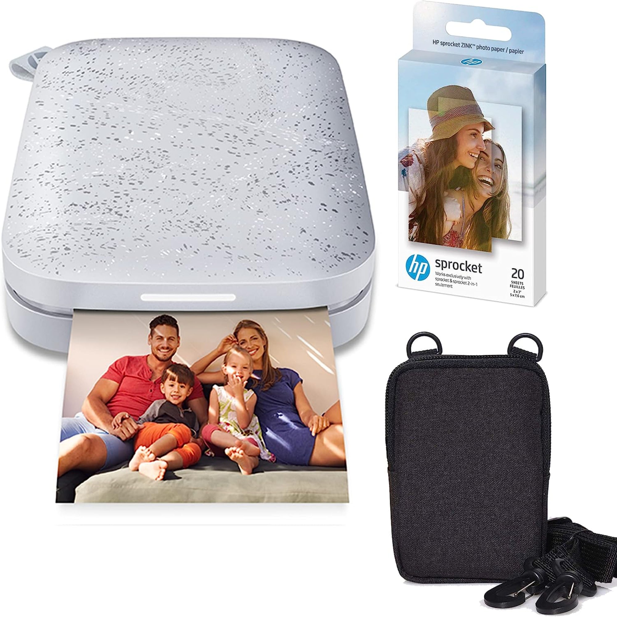 HP Sprocket Portable 2x3" Instant Photo Printer and Zink Paper Bundle