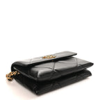 Lambskin Quilted Chanel 19 Flap Clutch Black