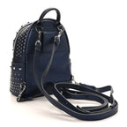 Metallic Calfskin Stud X-Mini Stark Bebe Boo Backpack Blue