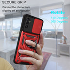 Kickstand Ring Holder With Slide Camera Cover Tpu Magnetic Car Mount For Galaxy A13 5G/A04S In Red