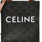 Triomphe Canvas Calfskin Mini Vertical Cabas Tan