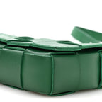 Lambskin Maxi Intrecciato Cassette Crossbody Bag Racing Green