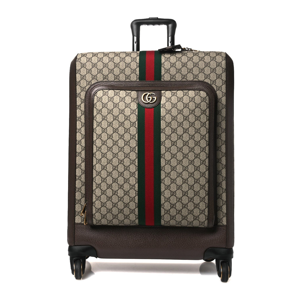 GG Supreme Monogram Web Medium Savoy Trolley Beige Ebony
