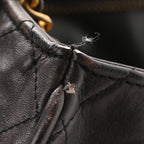 Calfskin Quilted CC Shopping Tote Black