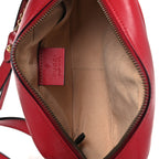 Calfskin Matelasse Mini GG Marmont Chain Shoulder Bag Hibiscus Red