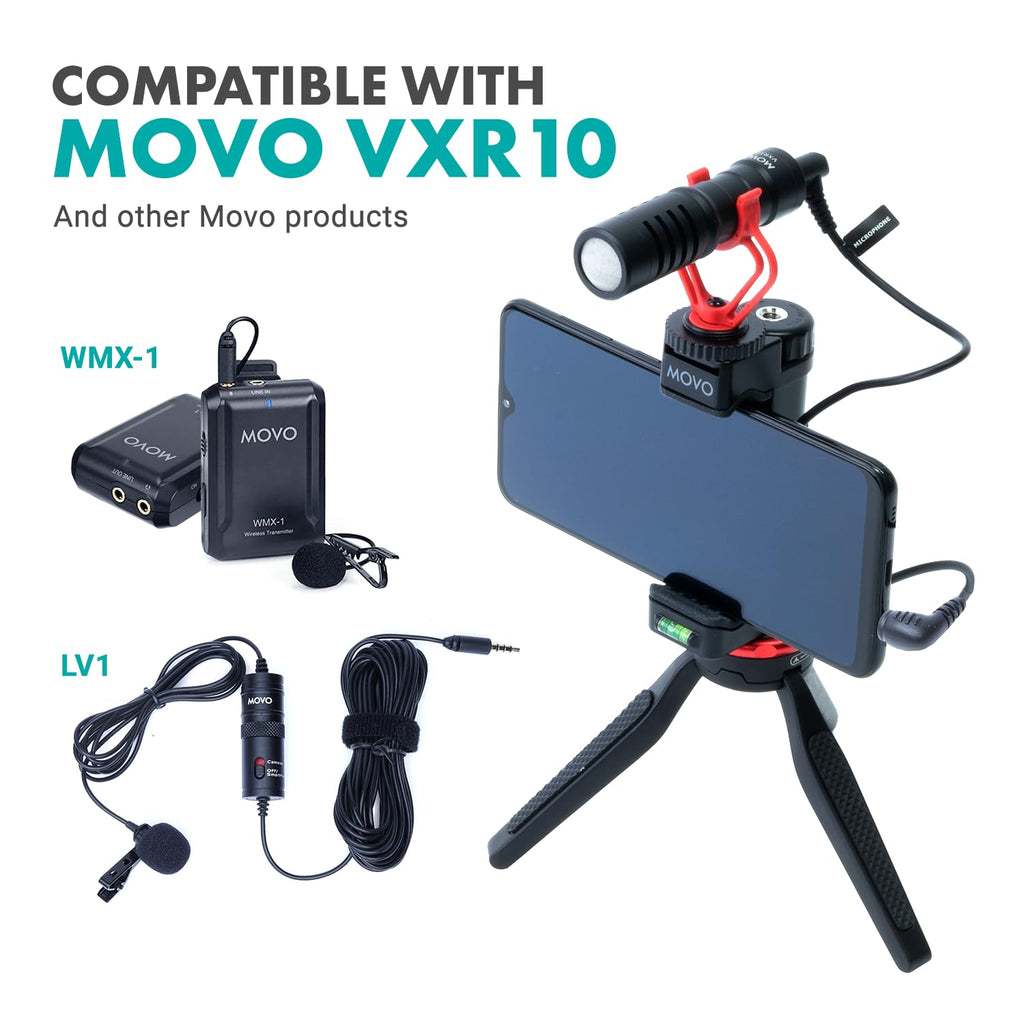Movo MC4 TRRS to TRS Adapter - 3.5mm Microphone Adapter Cable