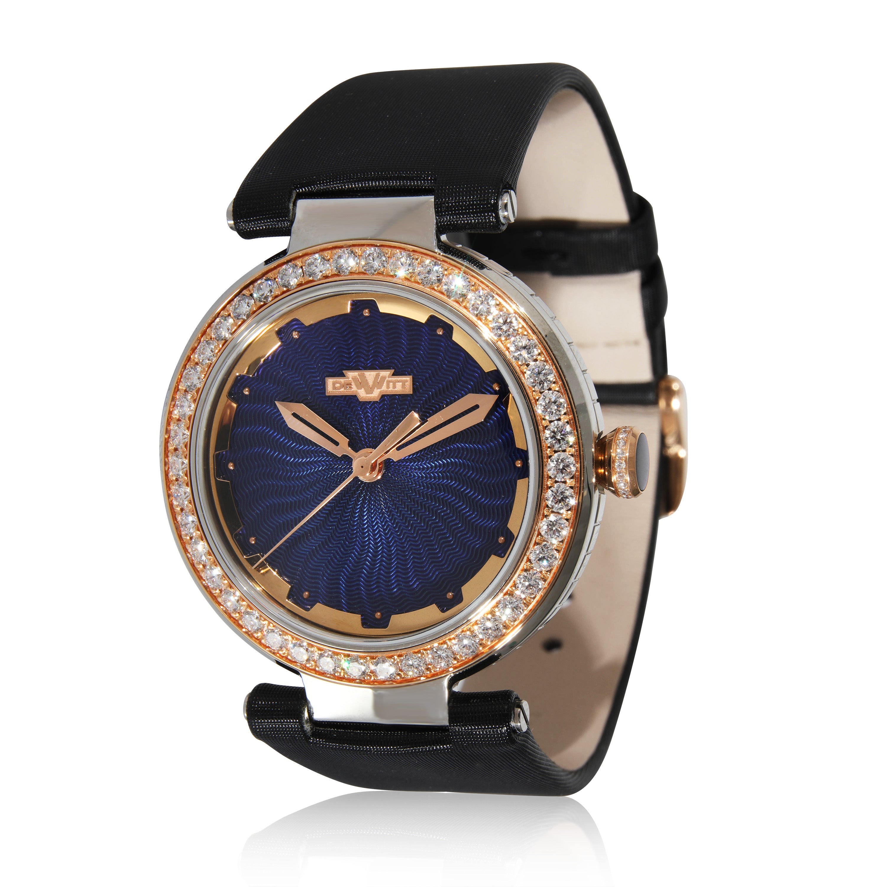 Blue Empire BEM.QZ.001-BLK Unisex-Uhr aus 18 Karat Edelstahl/Roségold