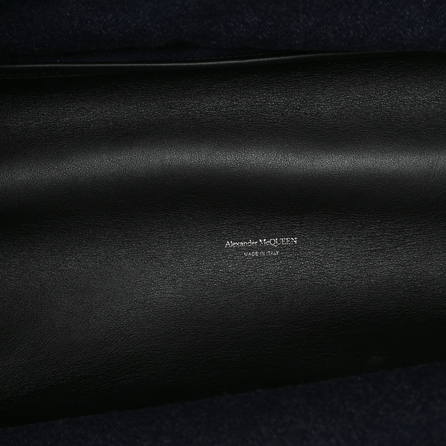 Calfskin Denim Large The Bow Bag Blue Black
