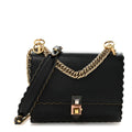 Vitello Liberty Scalloped Studded Small Kan I Shoulder Bag Black