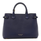 Derby Calfskin House Check Medium Banner Tote Ink Blue