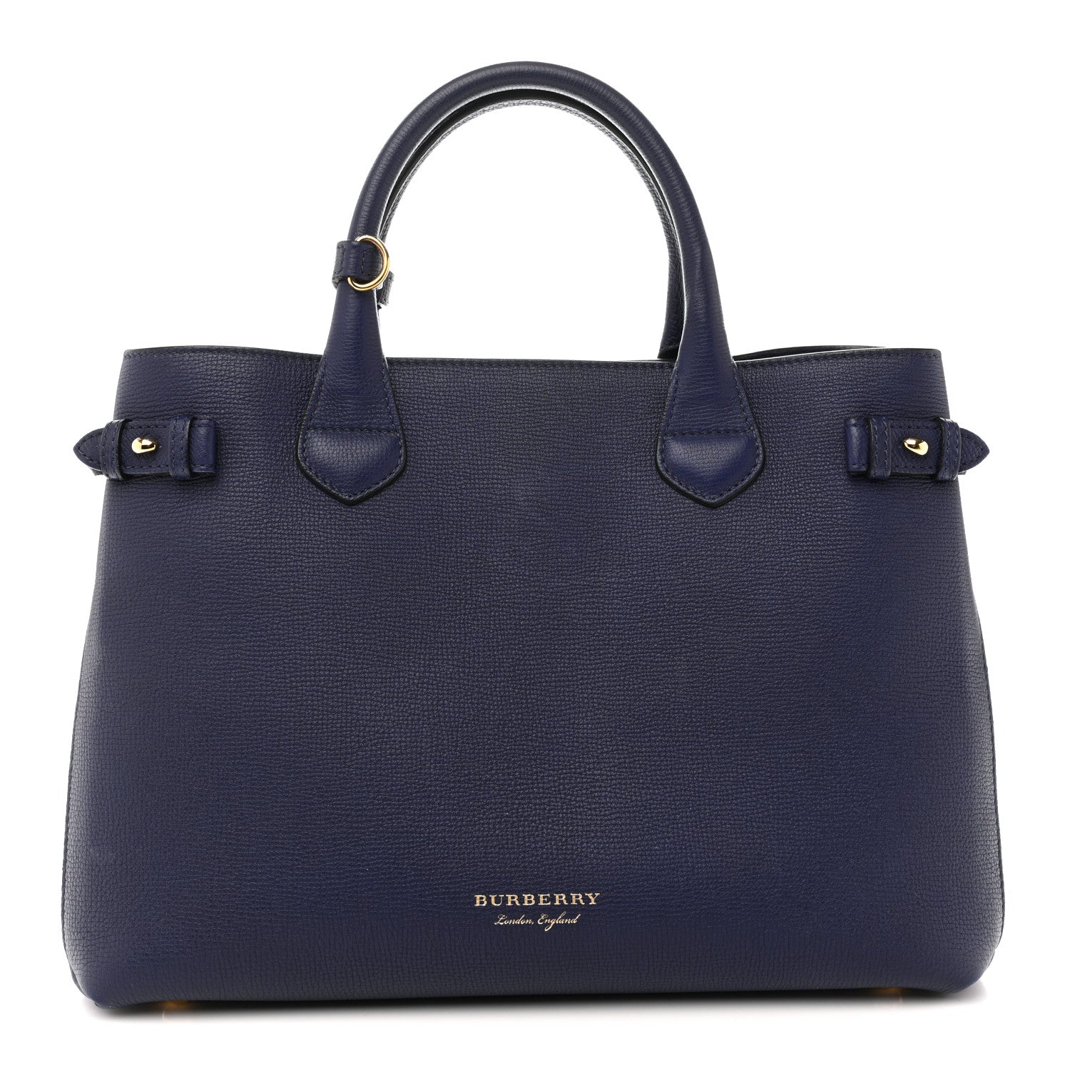 Derby Calfskin House Check Medium Banner Tote Ink Blue