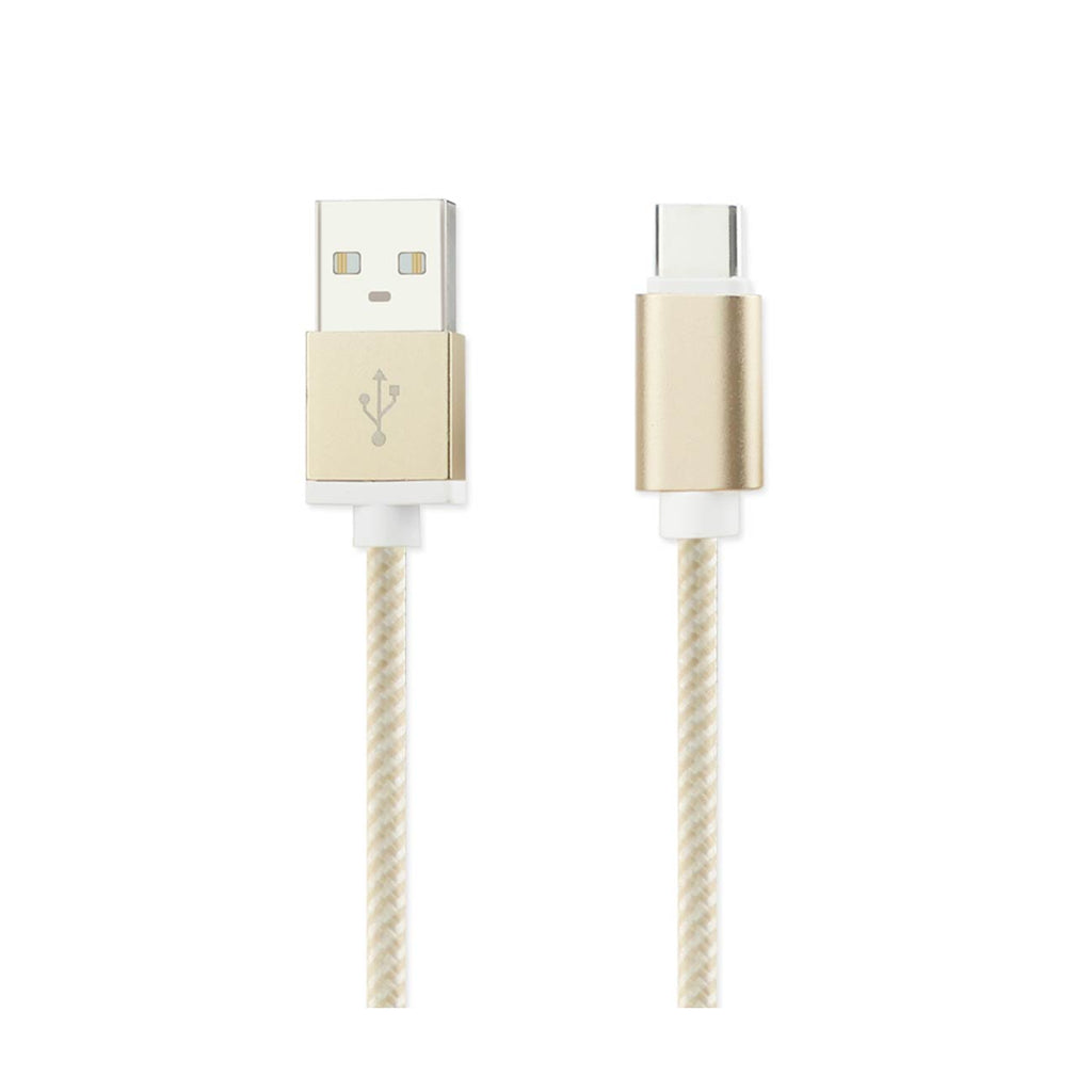 Reiko 3.3Ft Nylon Braided Micro Usb 2.0 Charging & Sync Data Cable For Type C Device In Gold