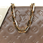 Lambskin Embossed Monogram Coussin PM Taupe