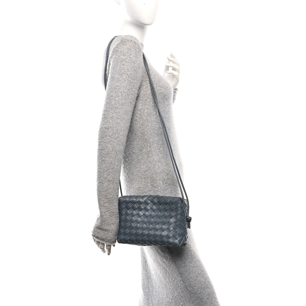 Nappa Intrecciato Small Loop Camera Bag Thunder