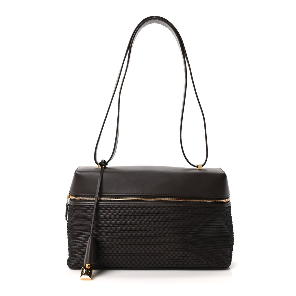 Ox Calfskin Woven Extra Bag L27  Colour Pecora Nera