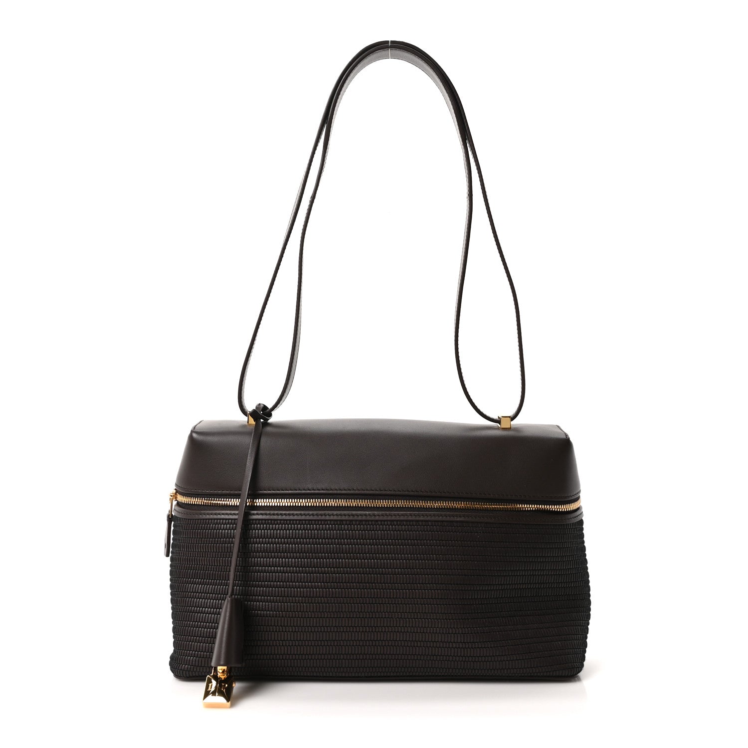 Ox Calfskin Woven Extra Bag L27  Colour Pecora Nera