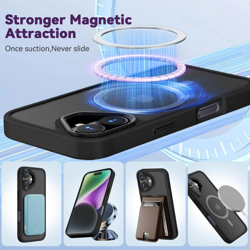 Entronix Bundle Compatible with iPhone 17 - [Magnetic] Translucent Matte Case & 2 Clear Screen Protectors
