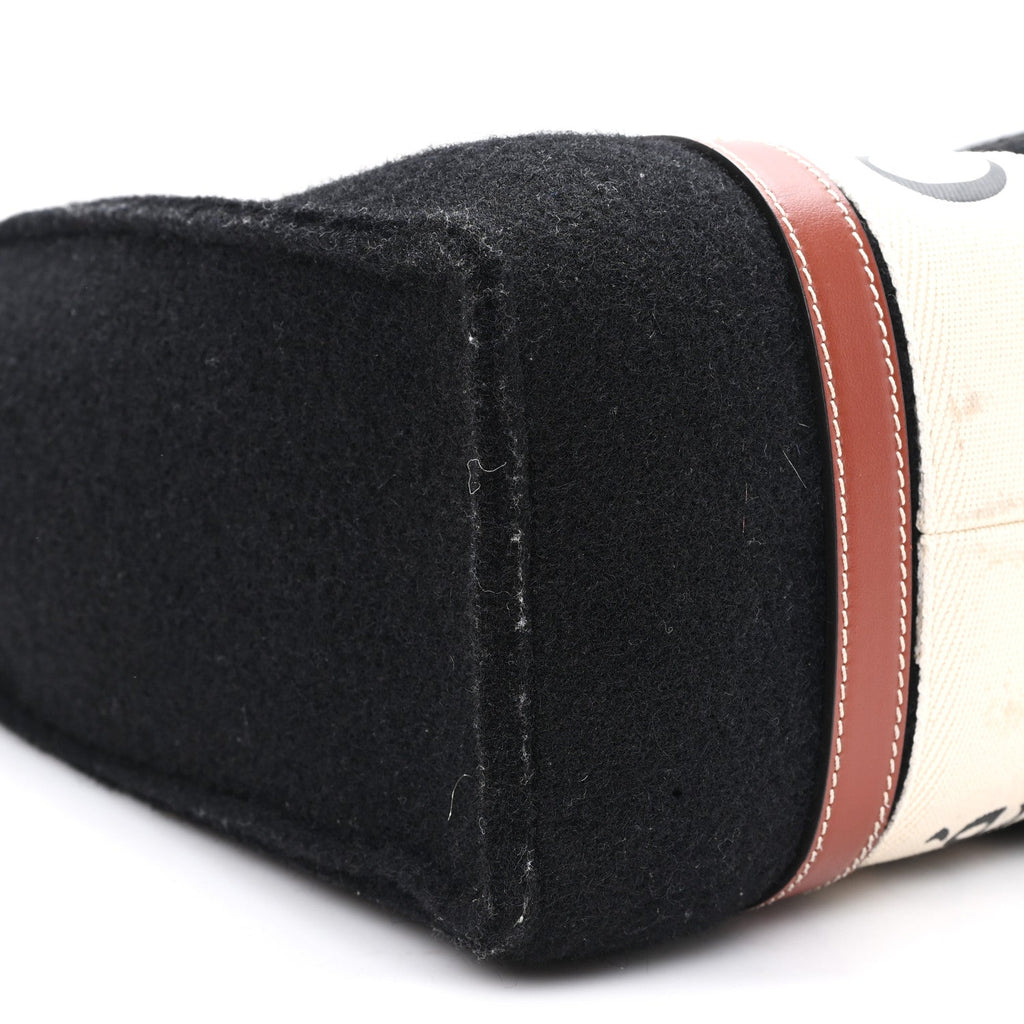 Felt Calfskin Medium Woody Ribbon Tote Black