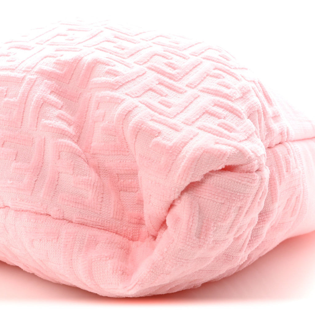 Terrycloth FF Embossed Beach Towel Tote Bag Pink