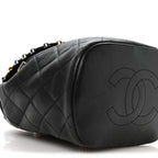 Lambskin Quilted Metallic Bubble Backpack Black